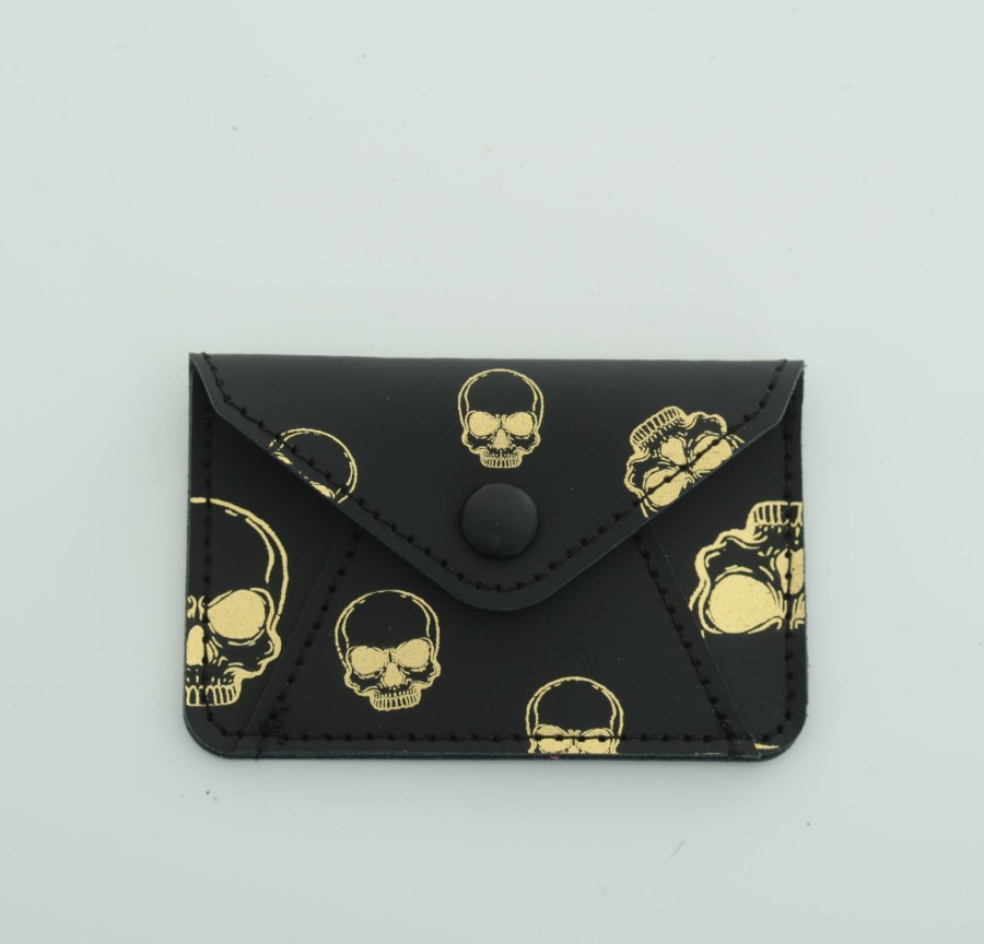 Women Grafea Halloween | Card Wallet Gold Skulls