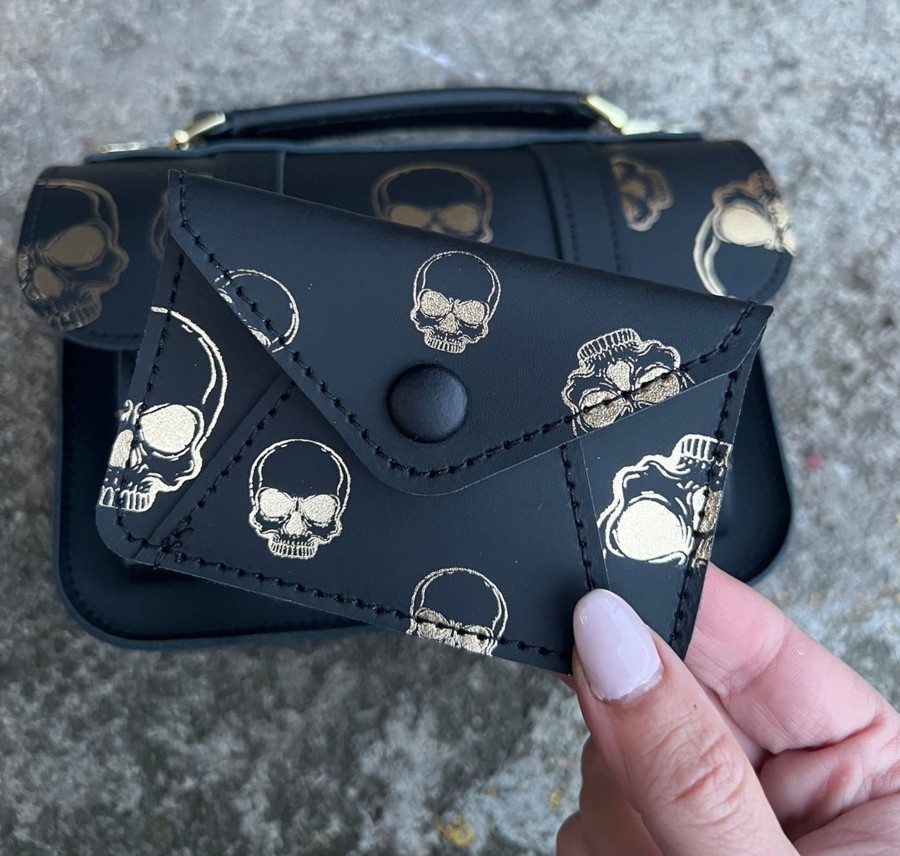 Women Grafea Halloween | Card Wallet Gold Skulls