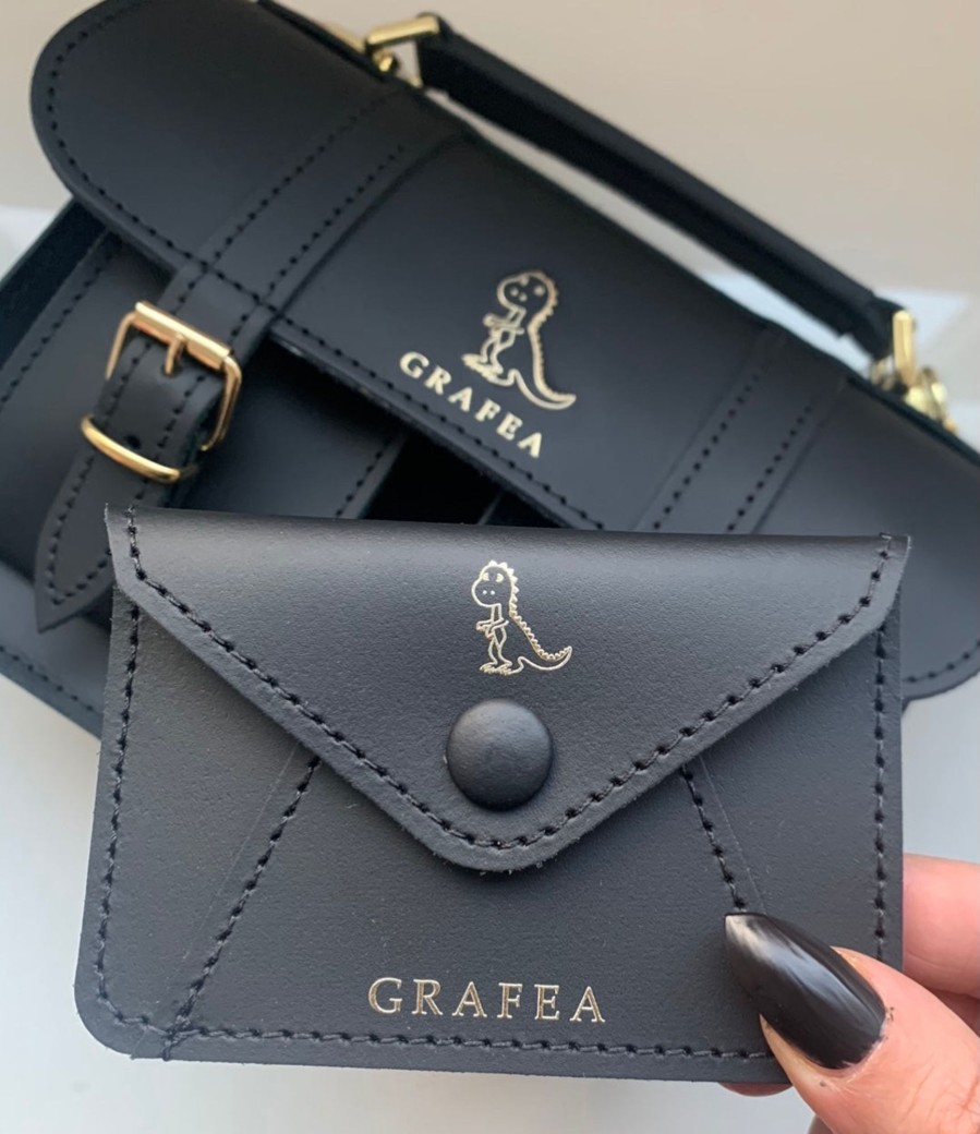 Women Grafea Card Wallets | Card Wallet Dinosaur Black