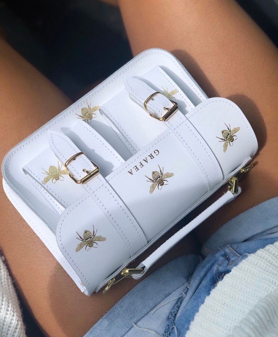 Women Grafea Micro Satchel | Micro Bee White