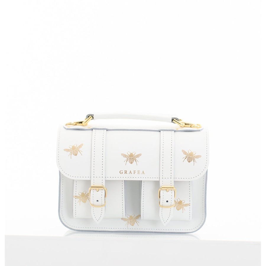 Women Grafea Micro Satchel | Micro Bee White