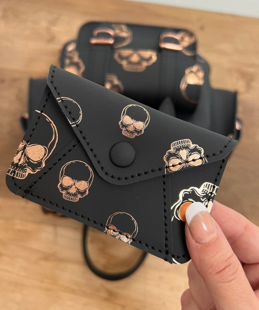 Women Grafea Halloween | Card Wallet Rose Gold Skulls